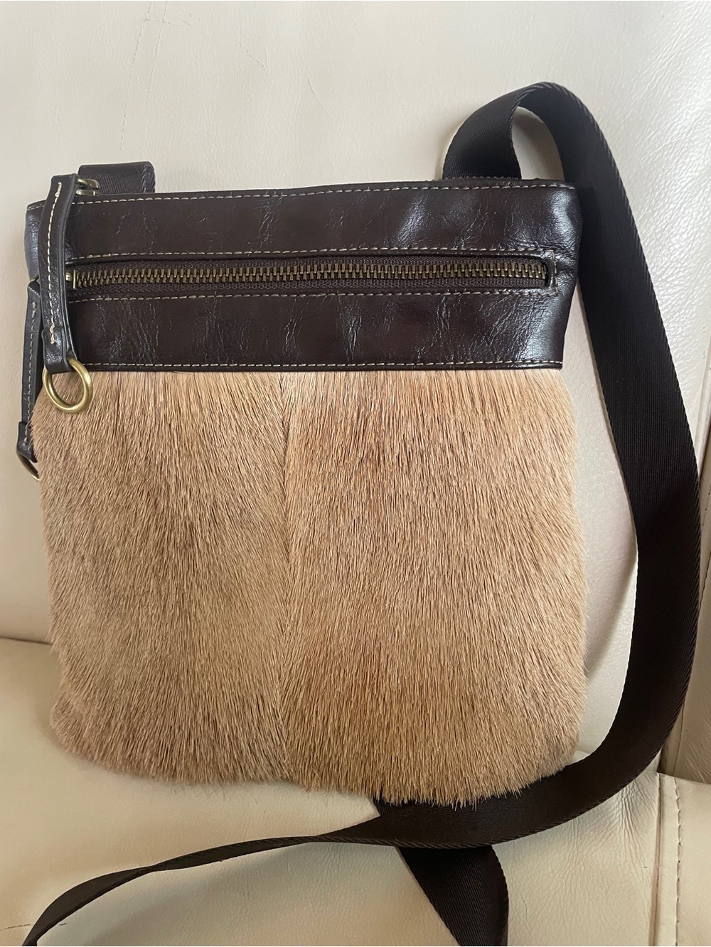 🦌 Diane Gail Springbok Antelope Fur Crossbody Bag - Sustainably Harvested!